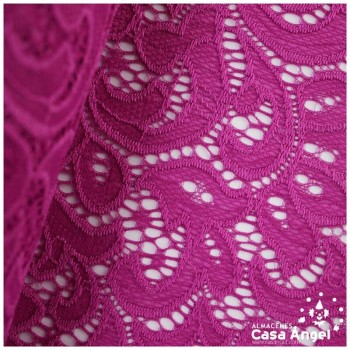 BLONDA FUCSIA ELÁSTICA DE ENCAJE SERIE FRATELLI 150cm