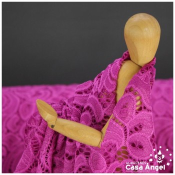 BLONDA FUCSIA ELÁSTICA DE ENCAJE SERIE FRATELLI 150cm