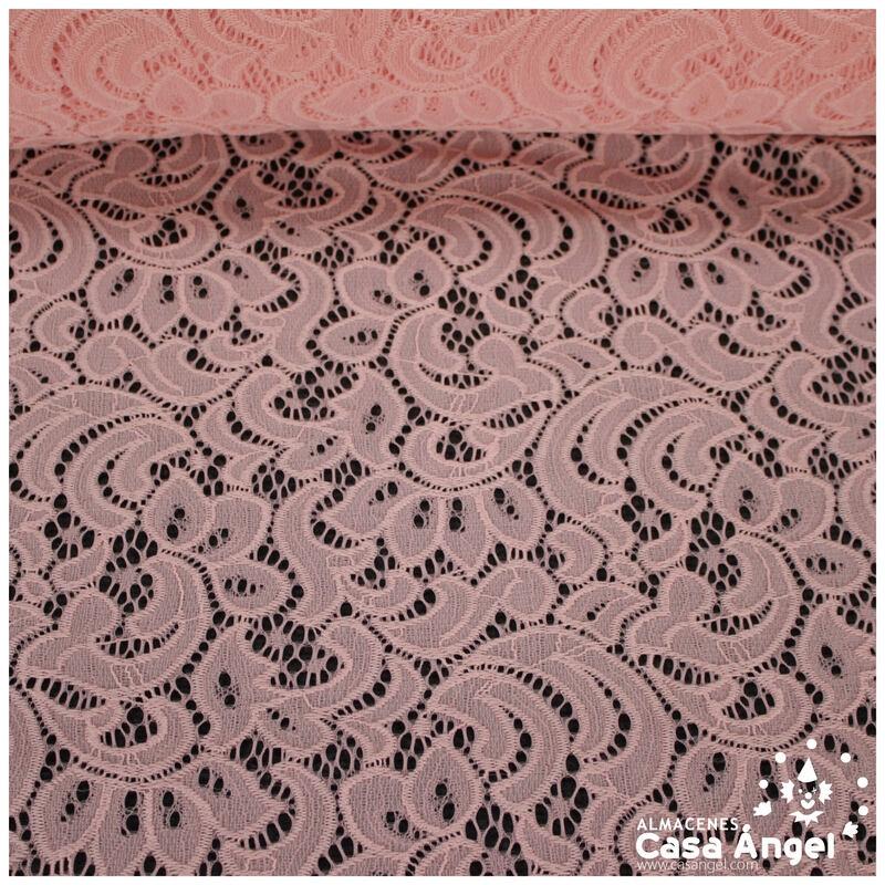 BLONDA ROSA ELÁSTICA DE ENCAJE SERIE FRATELLI 150cm