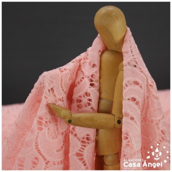 BLONDA ROSA ELÁSTICA DE ENCAJE SERIE FRATELLI 150cm