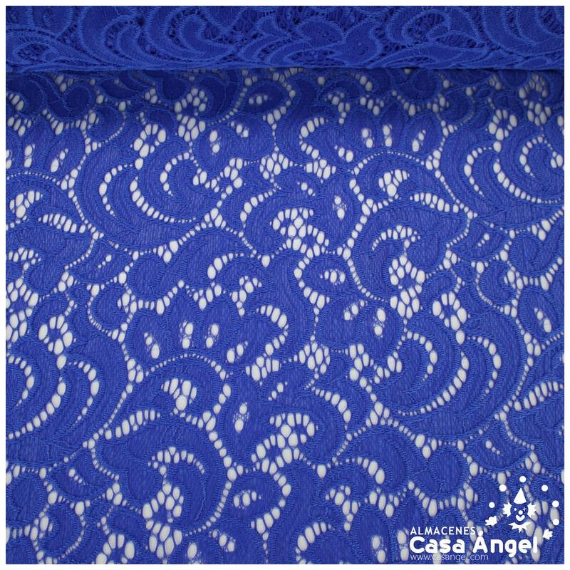BLONDA AZUL ELÁSTICA DE ENCAJE SERIE FRATELLI 150cm