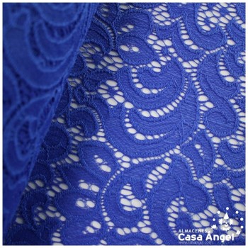 BLONDA AZUL ELÁSTICA DE ENCAJE SERIE FRATELLI 150cm