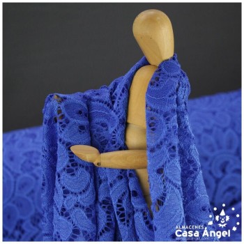 BLONDA AZUL ELÁSTICA DE ENCAJE SERIE FRATELLI 150cm