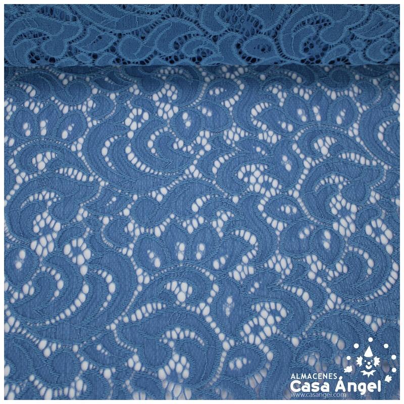 BLONDA AZUL AZAFATA ELÁSTICA DE ENCAJE SERIE FRATELLI 150cm