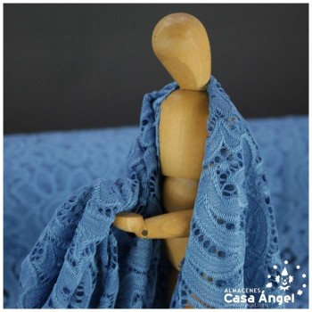 BLONDA AZUL AZAFATA ELÁSTICA DE ENCAJE SERIE FRATELLI 150cm