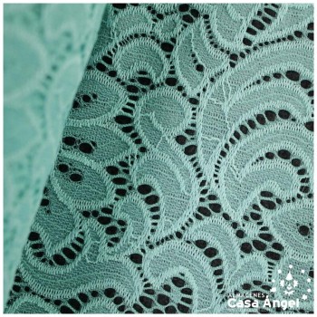 BLONDA VERDE AGUA ELÁSTICA DE ENCAJE SERIE FRATELLI 150cm