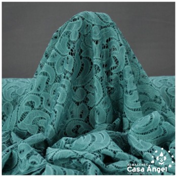 BLONDA VERDE JADE ELÁSTICA DE ENCAJE SERIE FRATELLI 150cm