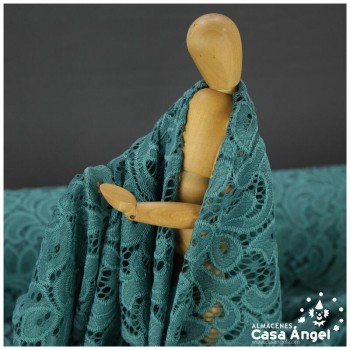 BLONDA VERDE JADE ELÁSTICA DE ENCAJE SERIE FRATELLI 150cm