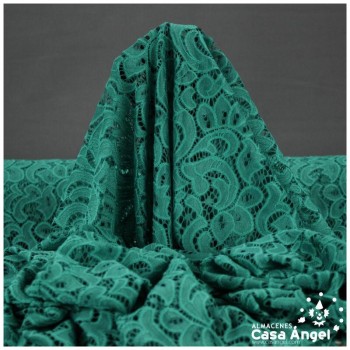 BLONDA VERDE ANDALUCÍA ELÁSTICA DE ENCAJE SERIE FRATELLI 150cm