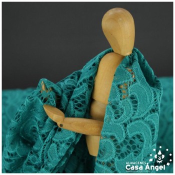 BLONDA VERDE BOTELLA ELÁSTICA DE ENCAJE SERIE FRATELLI 150cm