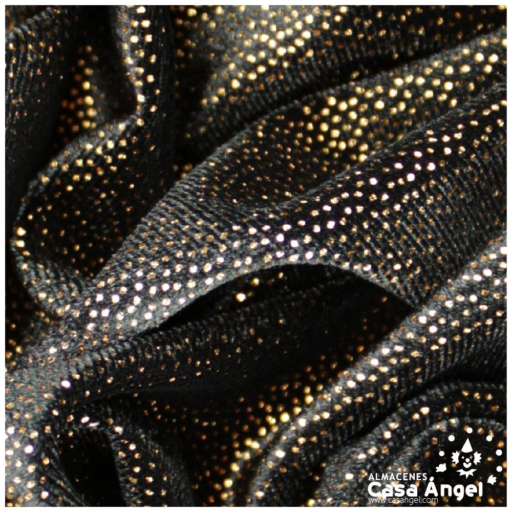 TERCIOPELO NEGRO CON PUNTOS ORO SERIE DANSEI 150cm