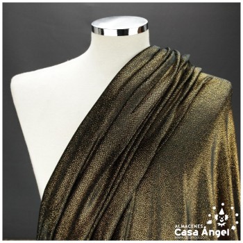 TERCIOPELO NEGRO CON PUNTOS ORO SERIE DANSEI 150cm
