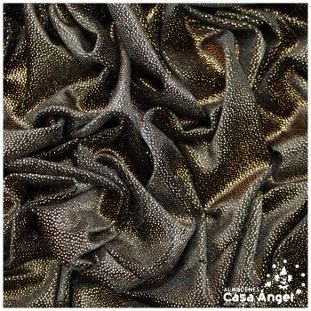 TERCIOPELO NEGRO CON PUNTOS ORO SERIE DANSEI 150cm