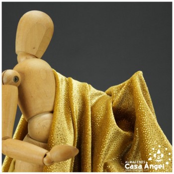 TERCIOPELO ORO CON PUNTOS ORO SERIE DANSEI 150cm