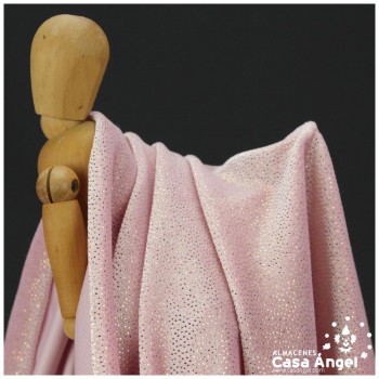 TERCIOPELO ROSA CON PUNTOS ORO SERIE DANSEI 150cm