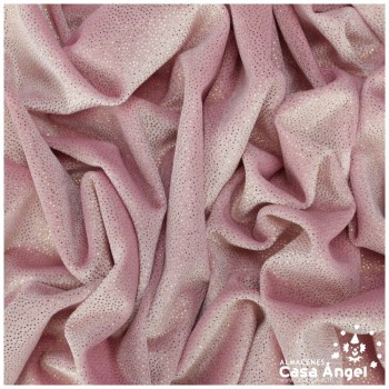 TERCIOPELO ROSA CON PUNTOS ORO SERIE DANSEI 150cm
