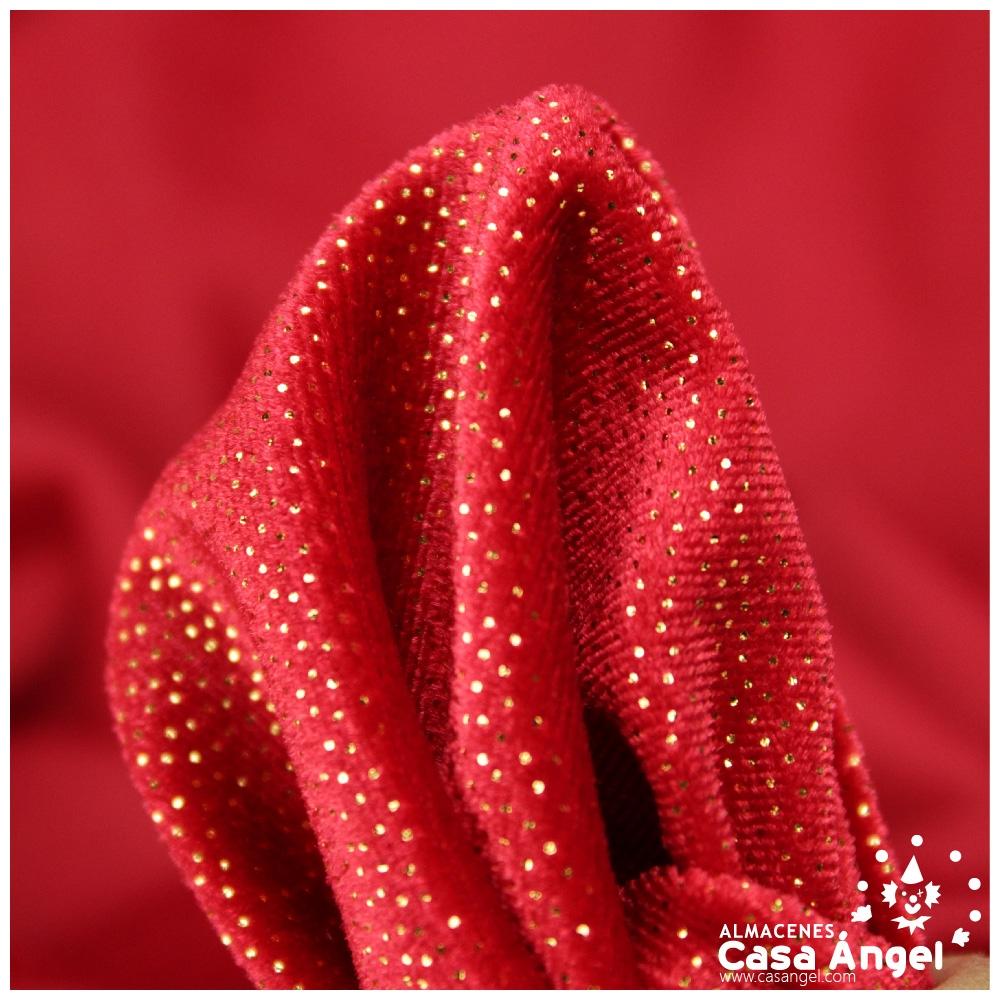 TERCIOPELO ROJO CON PUNTOS ORO SERIE DANSEI 150cm