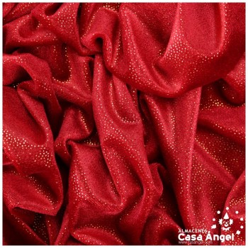 TERCIOPELO ROJO CON PUNTOS ORO SERIE DANSEI 150cm