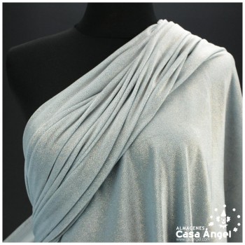 TERCIOPELO CELESTE CON PUNTOS ORO SERIE DANSEI 150cm