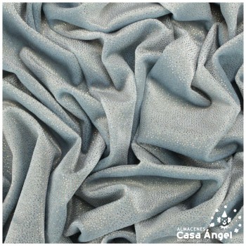 TERCIOPELO CELESTE CON PUNTOS ORO SERIE DANSEI 150cm