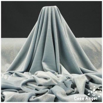 TERCIOPELO CELESTE CON PUNTOS ORO SERIE DANSEI 150cm