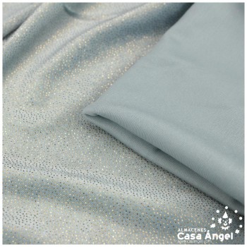 TERCIOPELO CELESTE CON PUNTOS ORO SERIE DANSEI 150cm