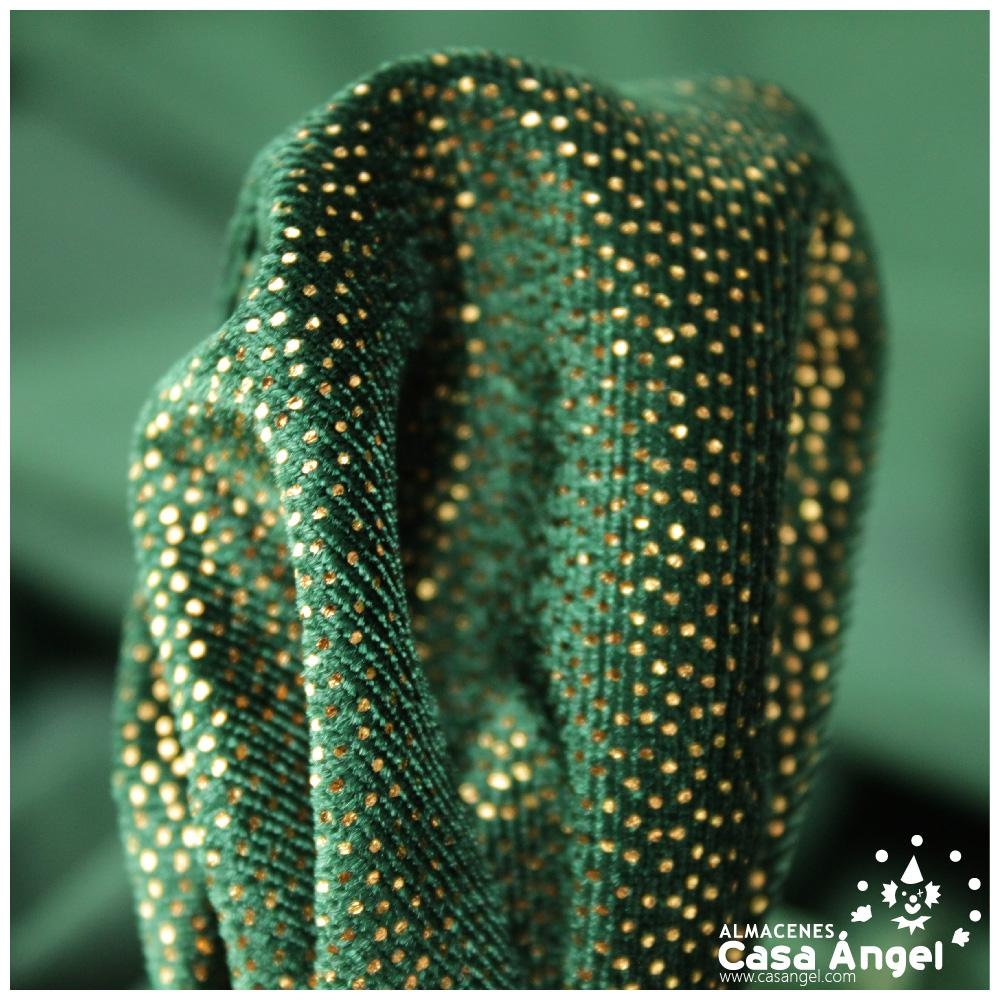 TERCIOPELO VERDE CON PUNTOS ORO SERIE DANSEI 150cm