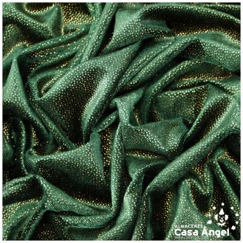 TERCIOPELO VERDE CON PUNTOS ORO SERIE DANSEI 150cm