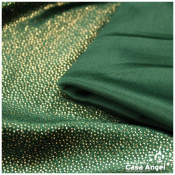 TERCIOPELO VERDE CON PUNTOS ORO SERIE DANSEI 150cm