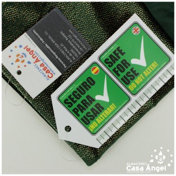 TERCIOPELO VERDE CON PUNTOS ORO SERIE DANSEI 150cm