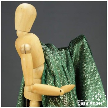 TERCIOPELO VERDE CON PUNTOS ORO SERIE DANSEI 150cm