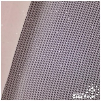 TUL ELÁSTICO ROSA CON TOPO GLITTER SERIE GALASSIA 150cm