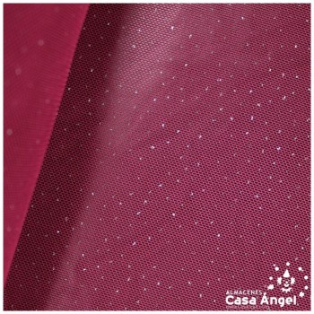 TUL ELÁSTICO GRANATE CON TOPO GLITTER SERIE GALASSIA 150cm