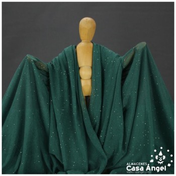 TUL ELÁSTICO VERDE BOTELLA CON TOPO GLITTER SERIE GALASSIA 150cm