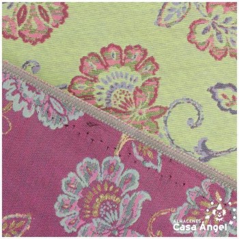 LONETA JACQUARD VERDE PISTACHO CON PATRÓN DE FLORES 280cm