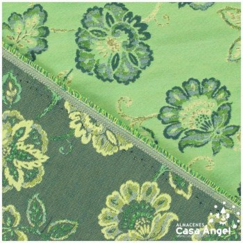 LONETA JACQUARD VERDE CON PATRÓN DE FLORES 280cm