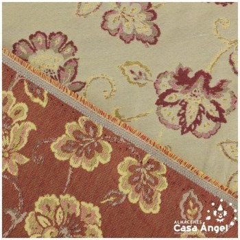 LONETA JACQUARD BEIGE CON PATRÓN DE FLORES 280cm