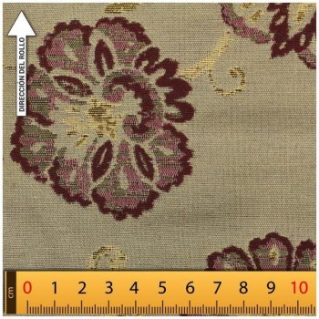 LONETA JACQUARD BEIGE CON PATRÓN DE FLORES 280cm