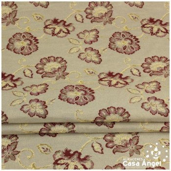 LONETA JACQUARD BEIGE CON PATRÓN DE FLORES 280cm
