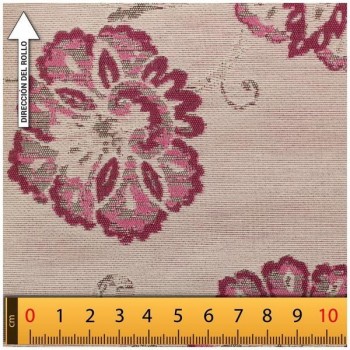 LONETA JACQUARD ROSA CON PATRÓN DE FLORES 280cm
