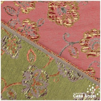 LONETA JACQUARD SALMÓN CON PATRÓN DE FLORES 280cm