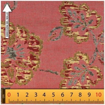 LONETA JACQUARD SALMÓN CON PATRÓN DE FLORES 280cm
