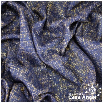 LONA JACQUARD AZUL TINTA LAMÉ SERIE JERUSALÉN 280cm