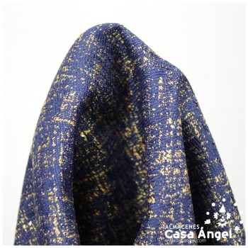 LONA JACQUARD AZUL TINTA LAMÉ SERIE JERUSALÉN 280cm