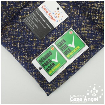 LONA JACQUARD AZUL TINTA LAMÉ SERIE JERUSALÉN 280cm