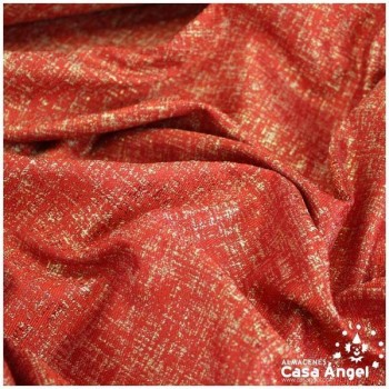 LONA JACQUARD ROJO LAMÉ SERIE JERUSALÉN 280cm