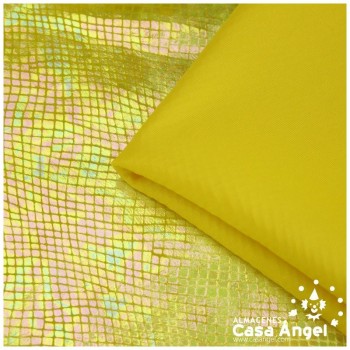 TERCIOPELO AMARILLO DE LYCRA SERPIENTE SERIE MAPANÁ 150cm