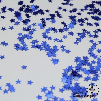 ESCARCHA DE ESTRELLAS COLOR AZUL A GRANEL