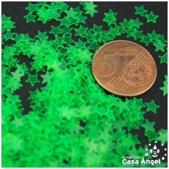 ESTRELLAS DE ESCARCHA VERDE FLÚOR 50gr