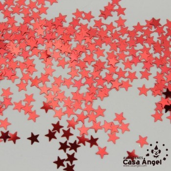 ESCARCHA DE ESTRELLAS COLOR ROJO A GRANEL